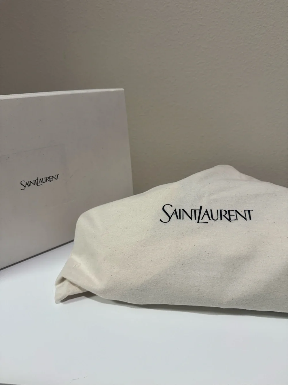 Saint Laurent YSL Cassandre Black Leather Belt Bag Full Set